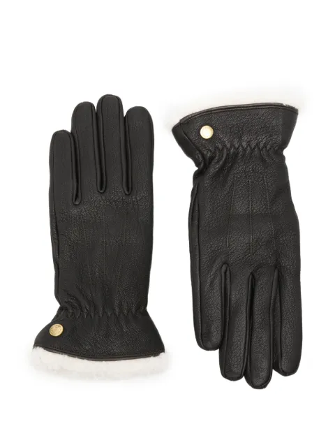 Barbour fleece-trimmed leather gloves