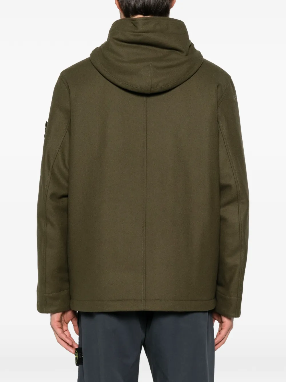 Stone Island Jack met capuchon en logopatch Groen