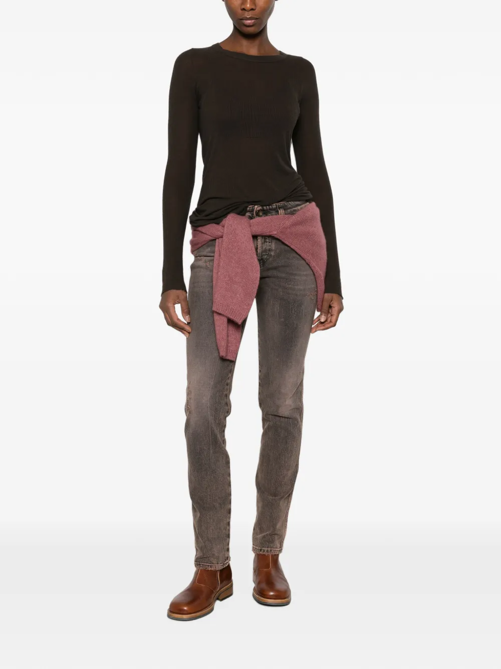 Diesel Gerafelde jeans met vervaagd effect Grijs