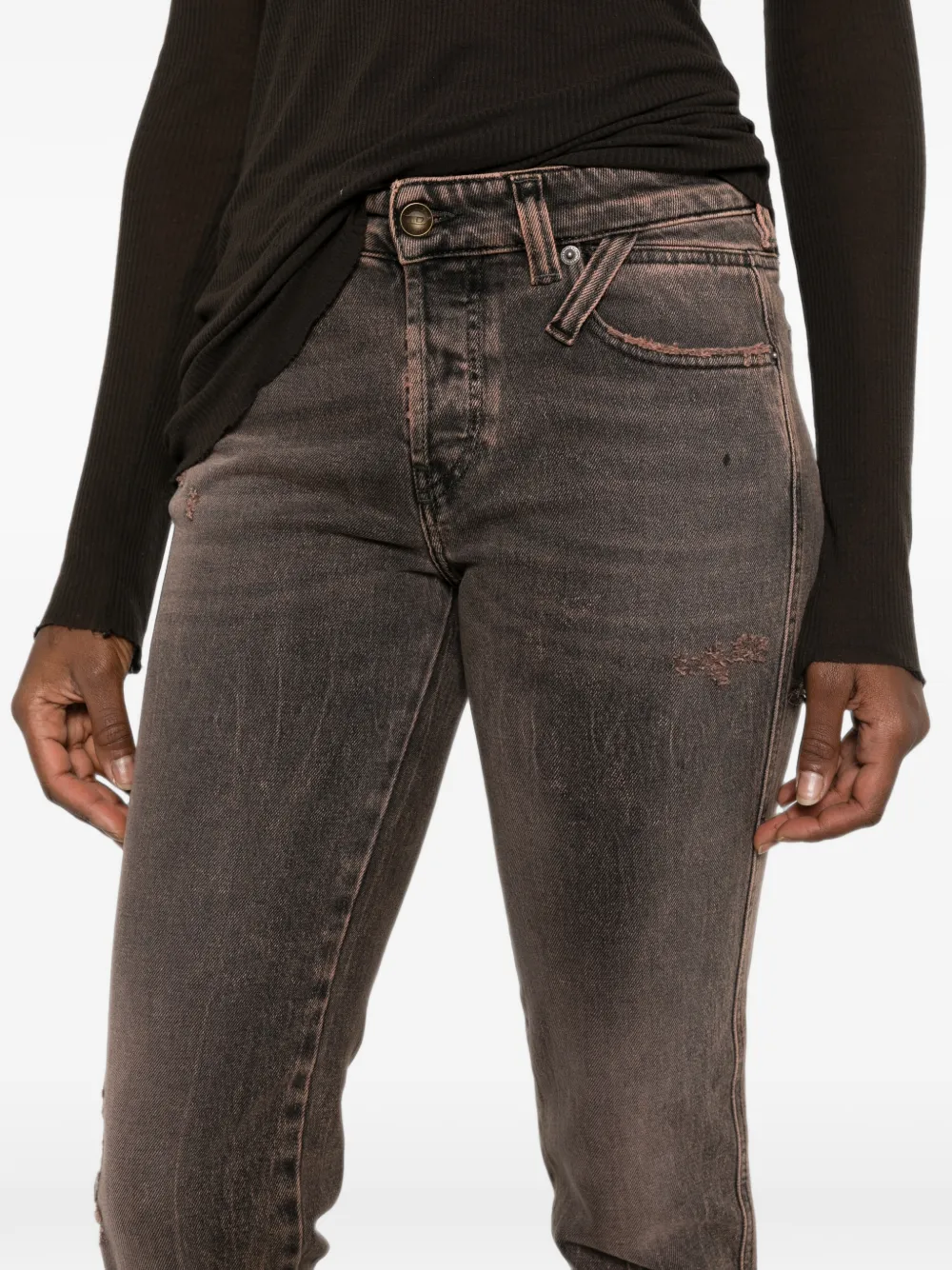 Diesel Gerafelde jeans met vervaagd effect Grijs