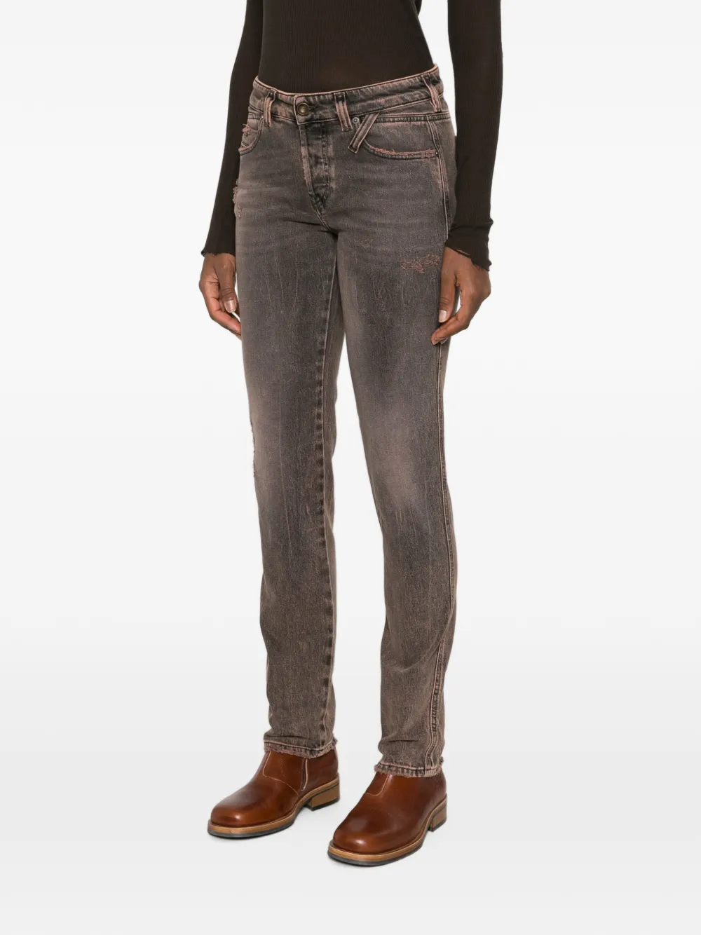 Diesel Gerafelde jeans met vervaagd effect Grijs