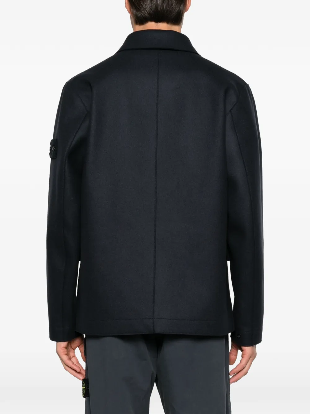 Stone Island Jas met meerdere zakken en Compass-patch Blauw