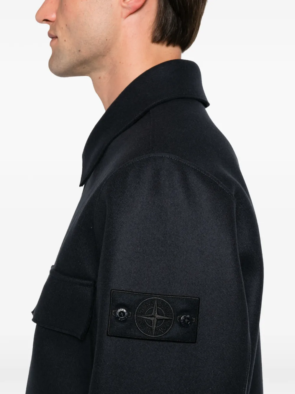 Stone Island Jas met meerdere zakken en Compass-patch Blauw