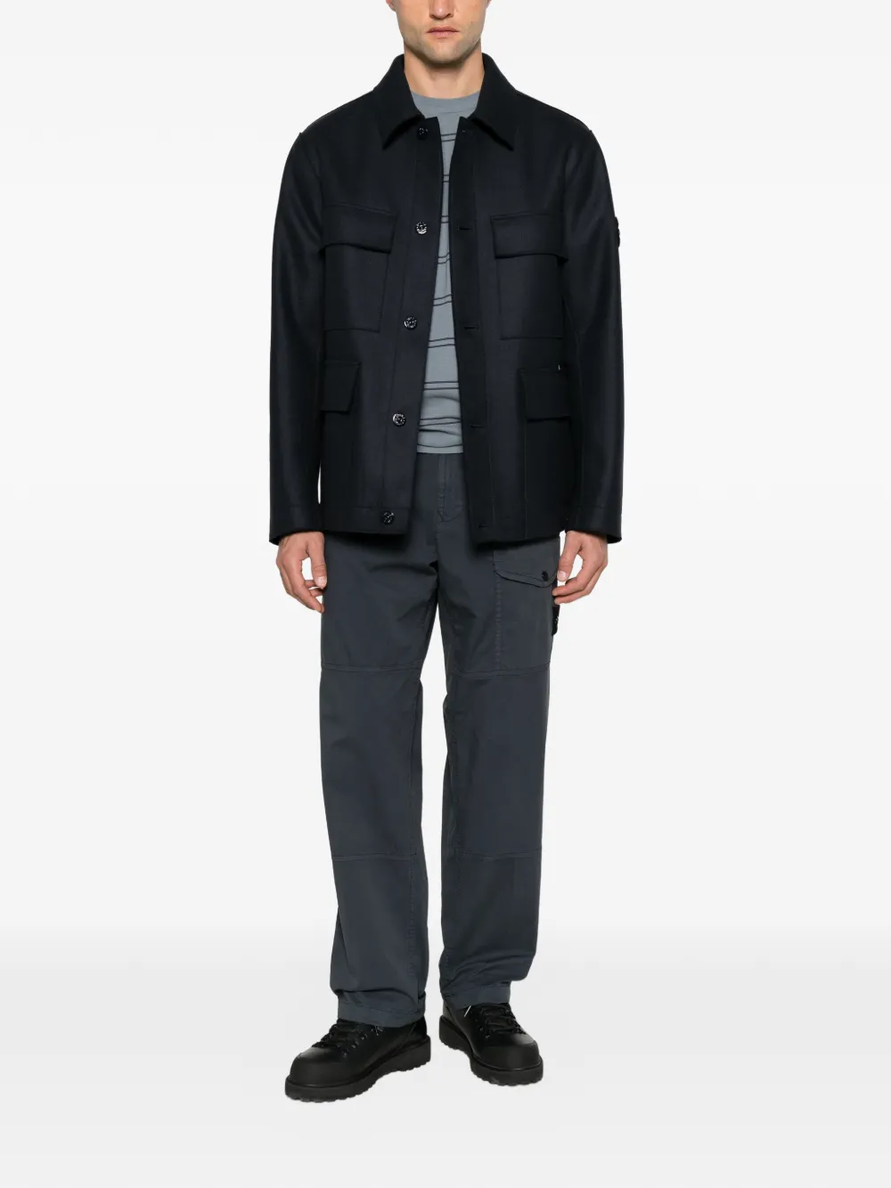 Stone Island Compass patch multi-pocket coat