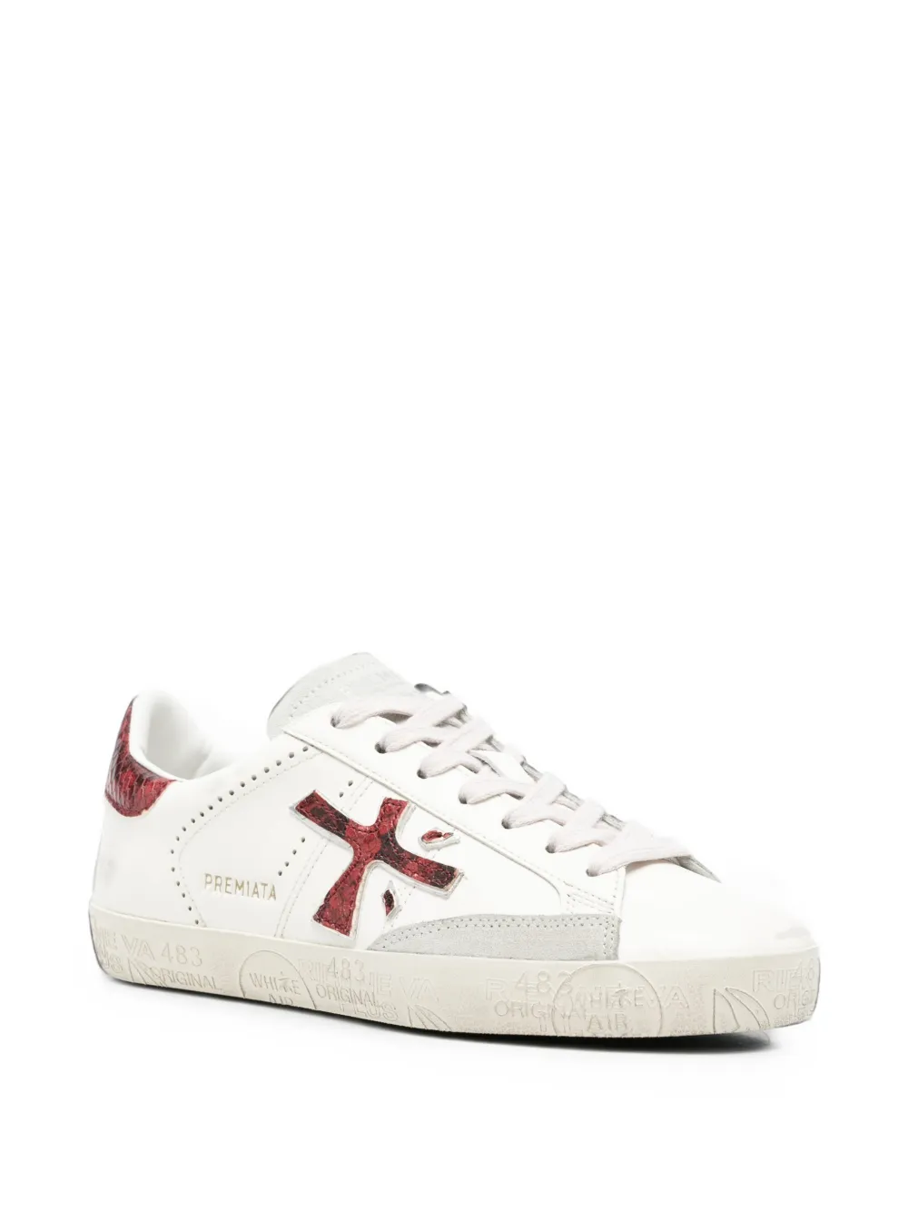 Premiata Steven-D snakeskin-effect sneakers Wit