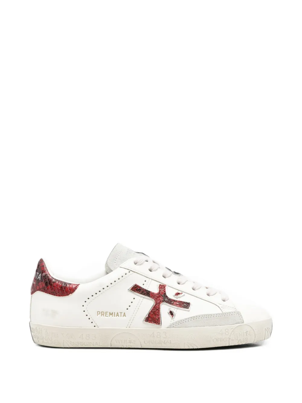 Premiata Steven-D snakeskin-effect sneakers Wit