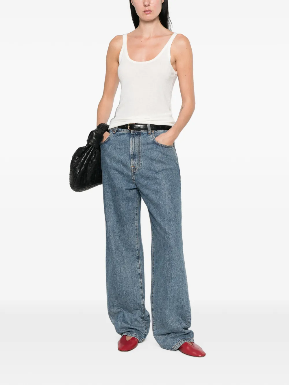 LouLou de Saison Ribgebreide tanktop Wit