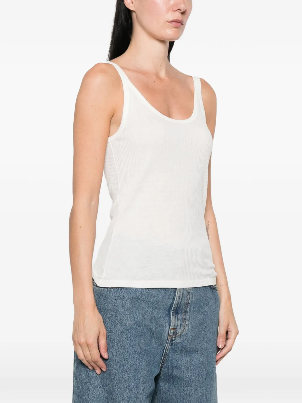 LouLou de Saison Ribgebreide tanktop Wit