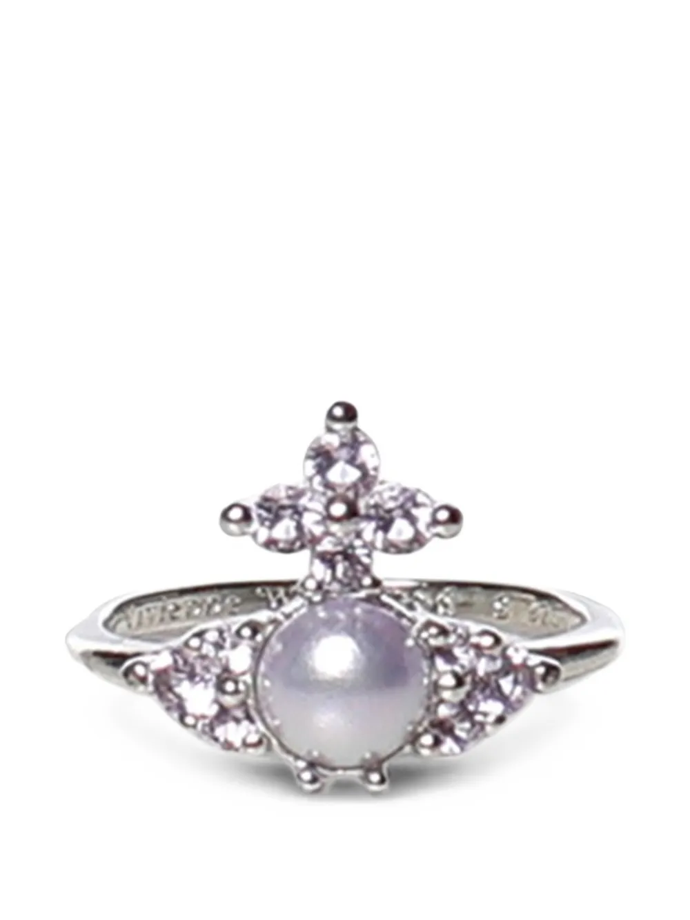 Vivienne Westwood Orb crystal-embellished ring - Argento