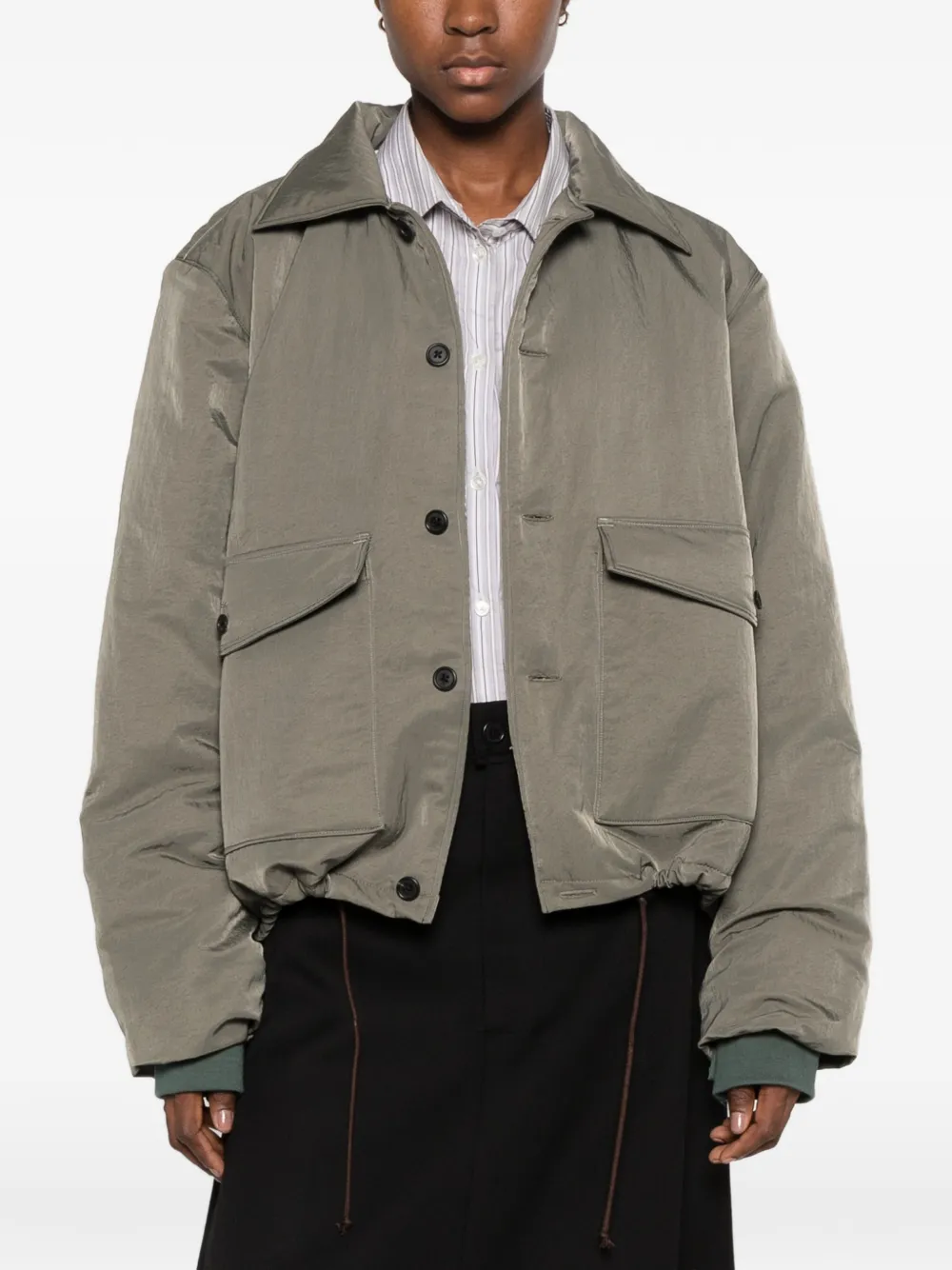Camiel Fortgens button-up pocket-detail coat Groen