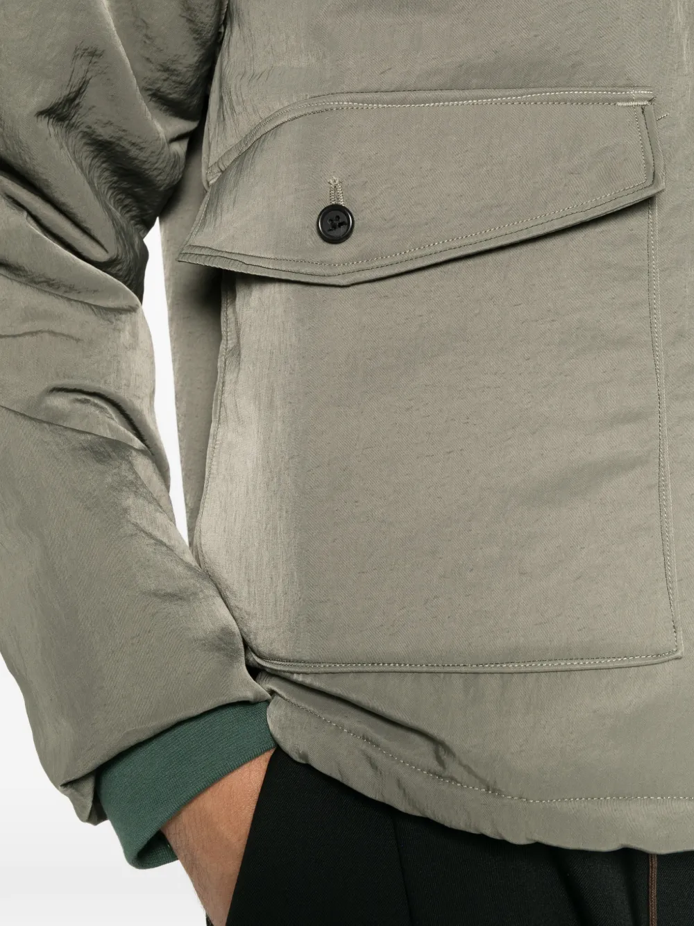 Camiel Fortgens button-up pocket-detail coat Groen