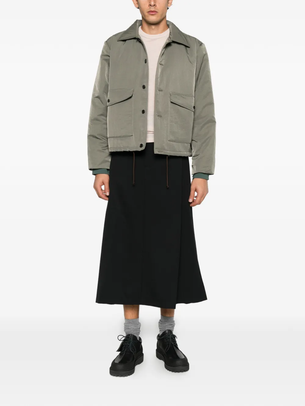 Camiel Fortgens button-up pocket-detail coat Groen