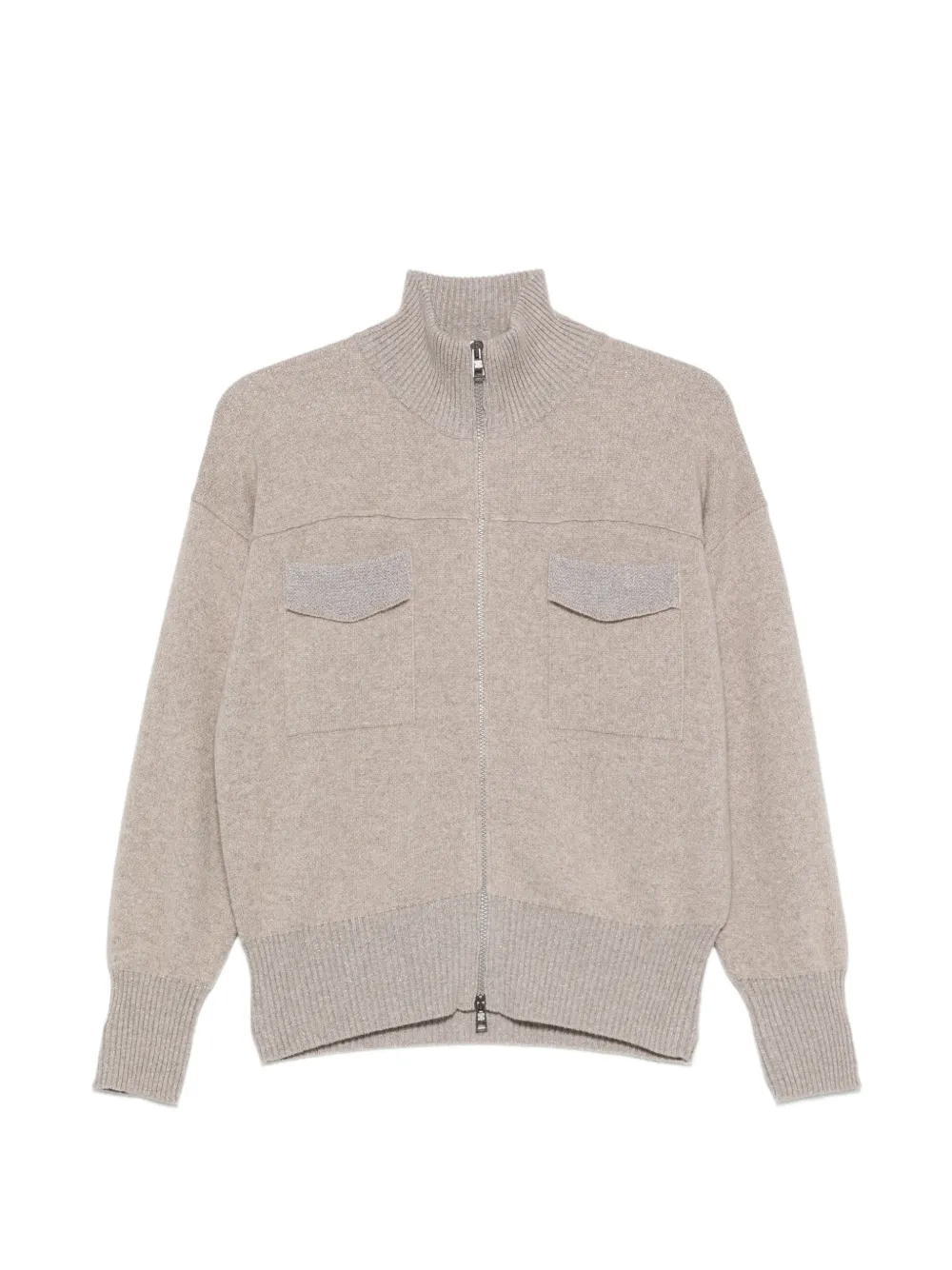 PANICALE zip-up ribbed-trim cardigan