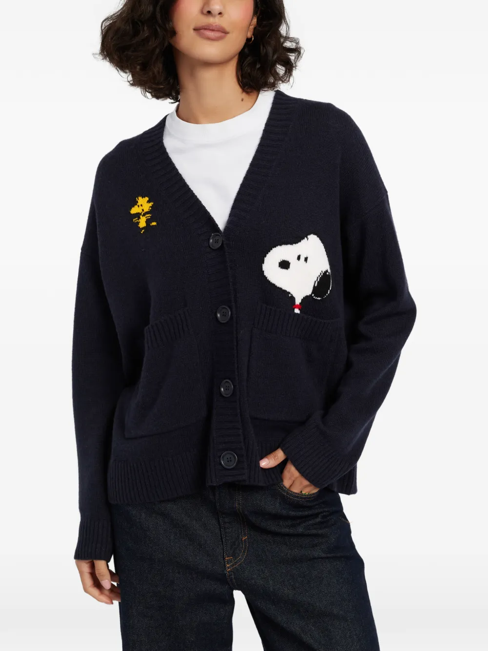 Chinti & Parker Snoopy Peek vest met zak Blauw