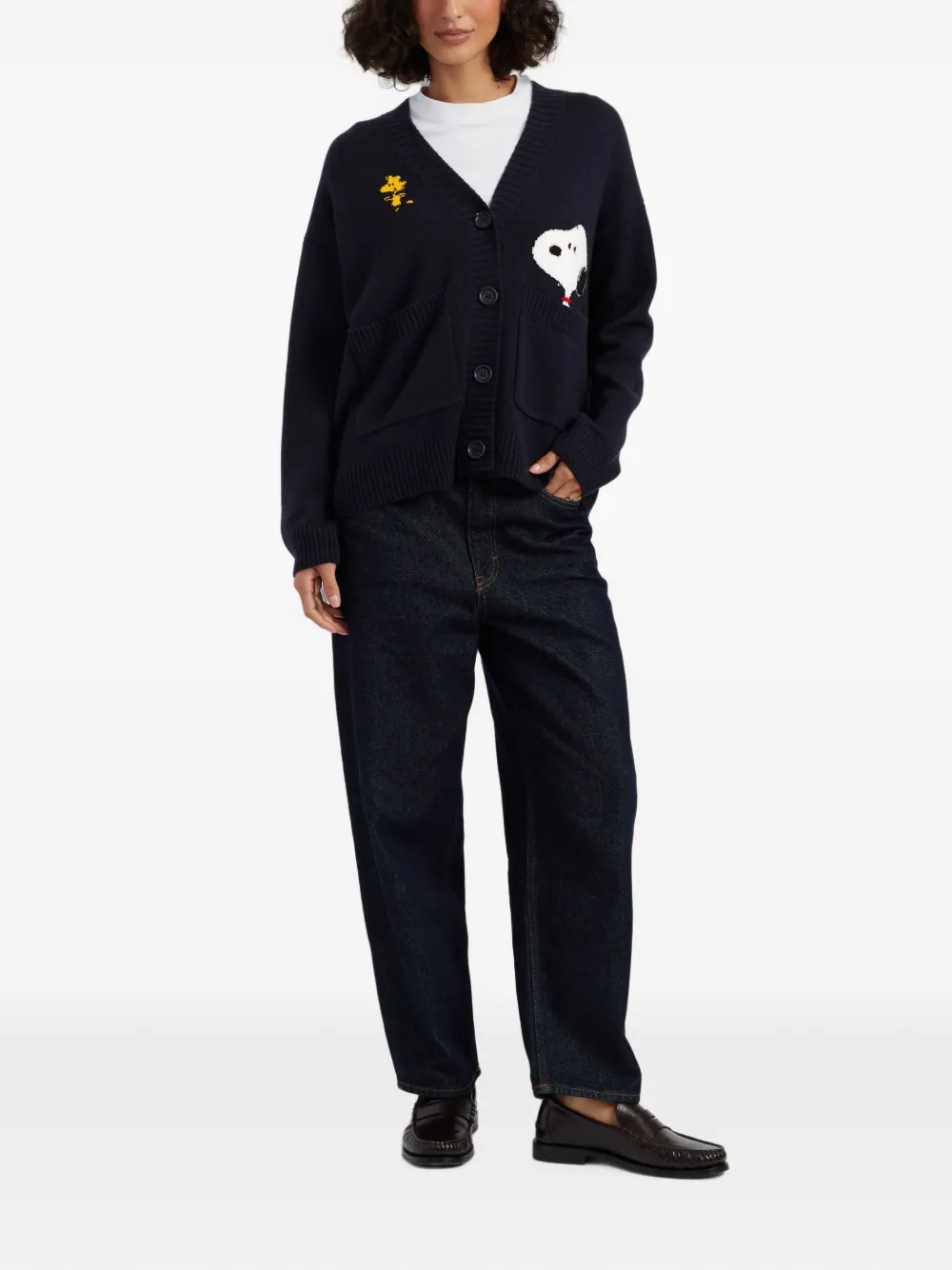 Chinti & Parker Snoopy Peek vest met zak Blauw