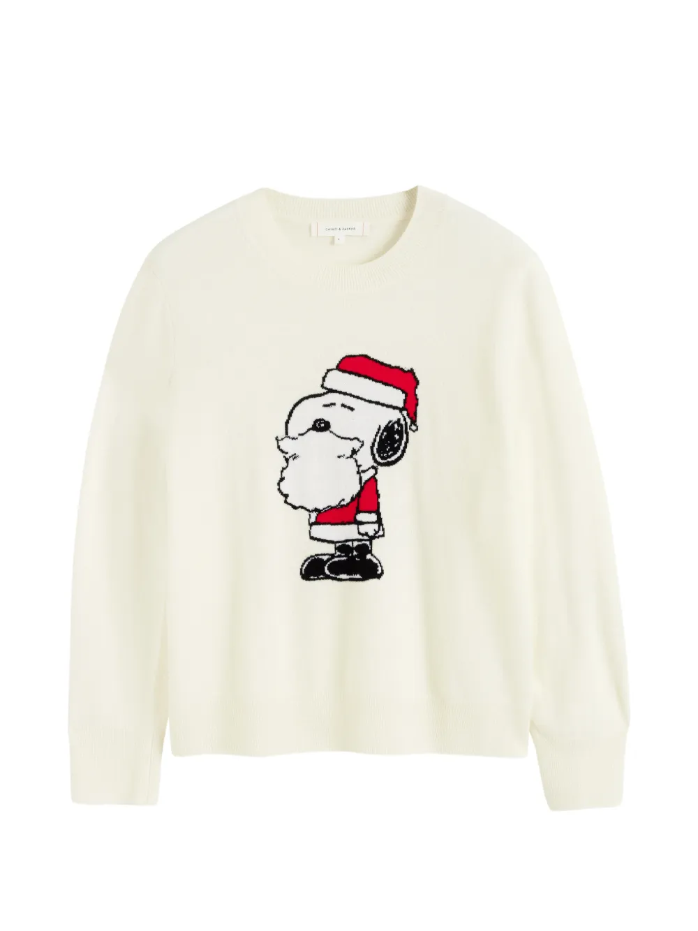 Chinti & Parker Snoopy Santa Sweater In White