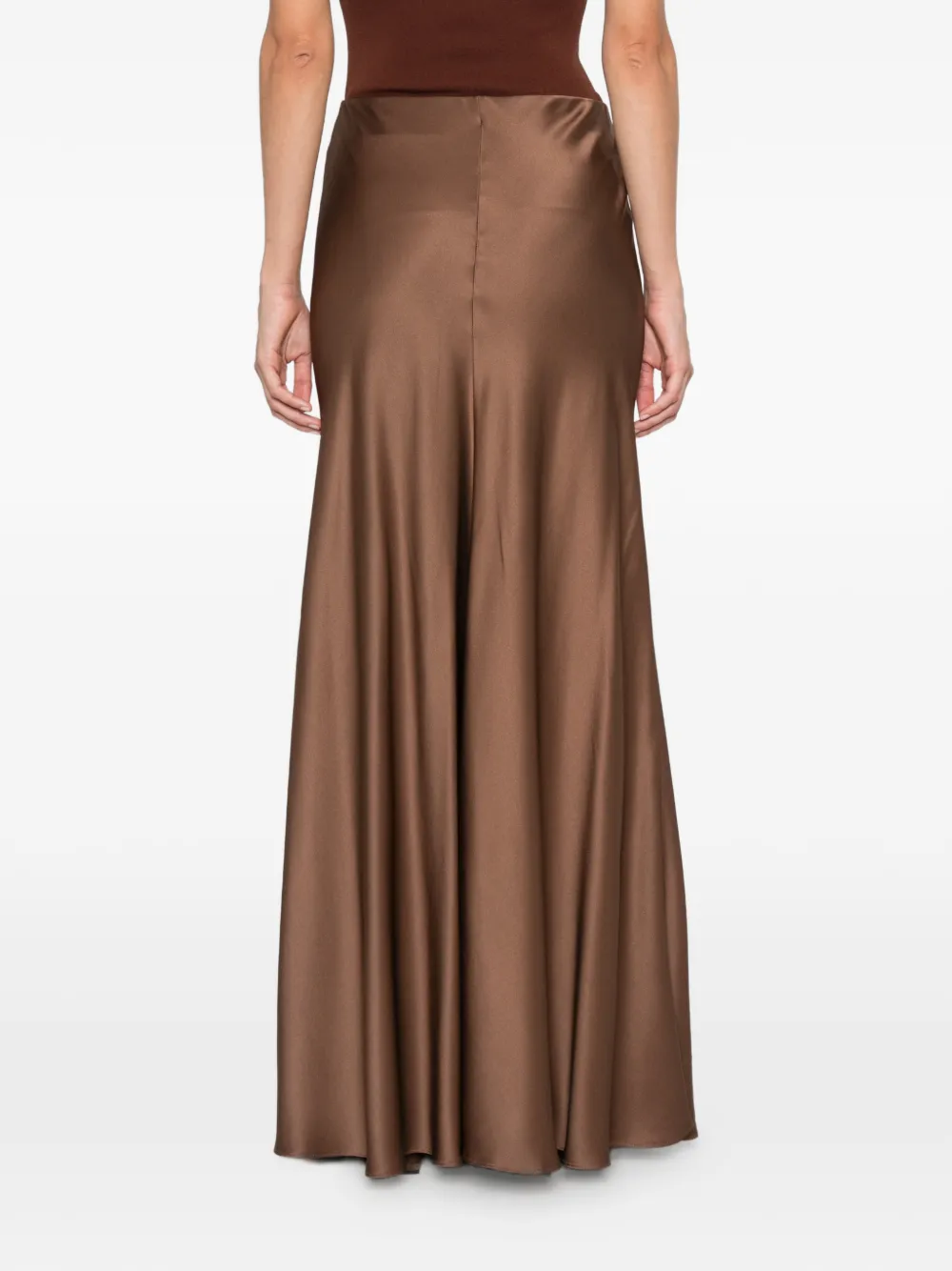Brunello Cucinelli silk maxi skirt Bruin