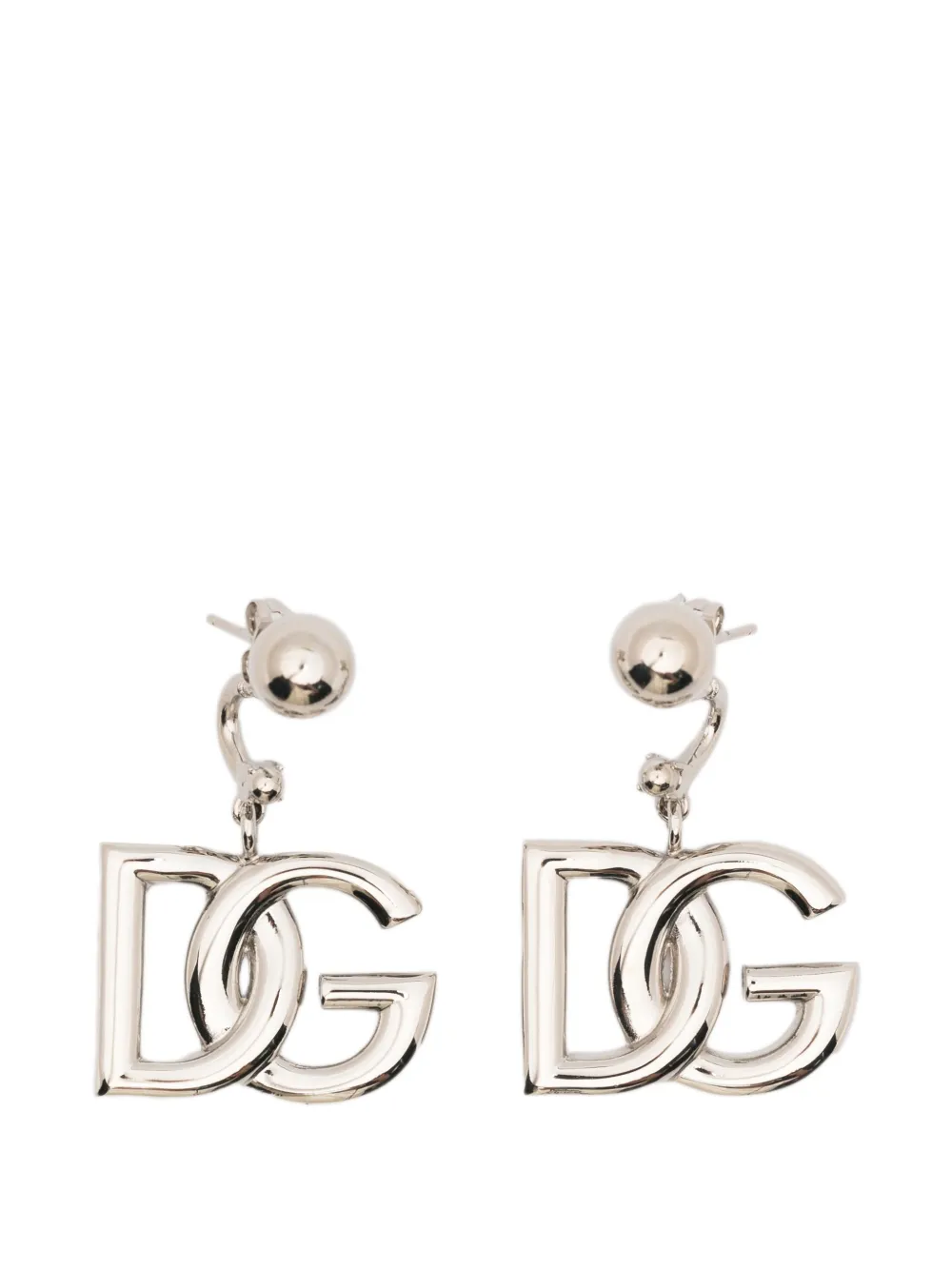 Dolce & Gabbana DG logo drop earrings - Silber