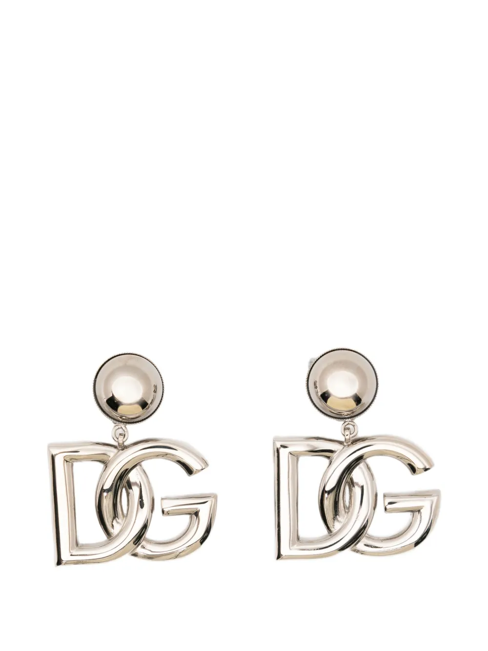 Dolce & Gabbana DG-logo drop earrings - Silber