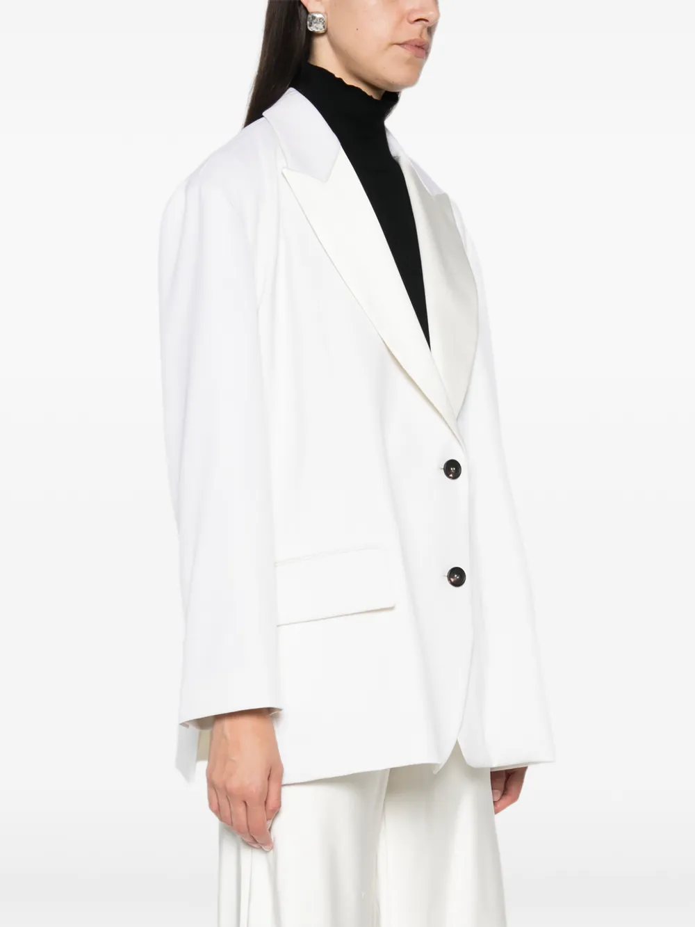 Brunello Cucinelli peak-lapel single-breasted jacket Beige