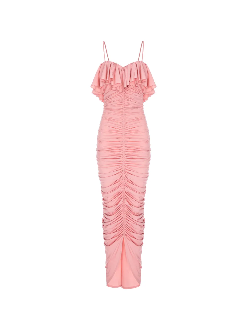V:PM ATELIER Perry ruffled ruched maxi dress - Rosa