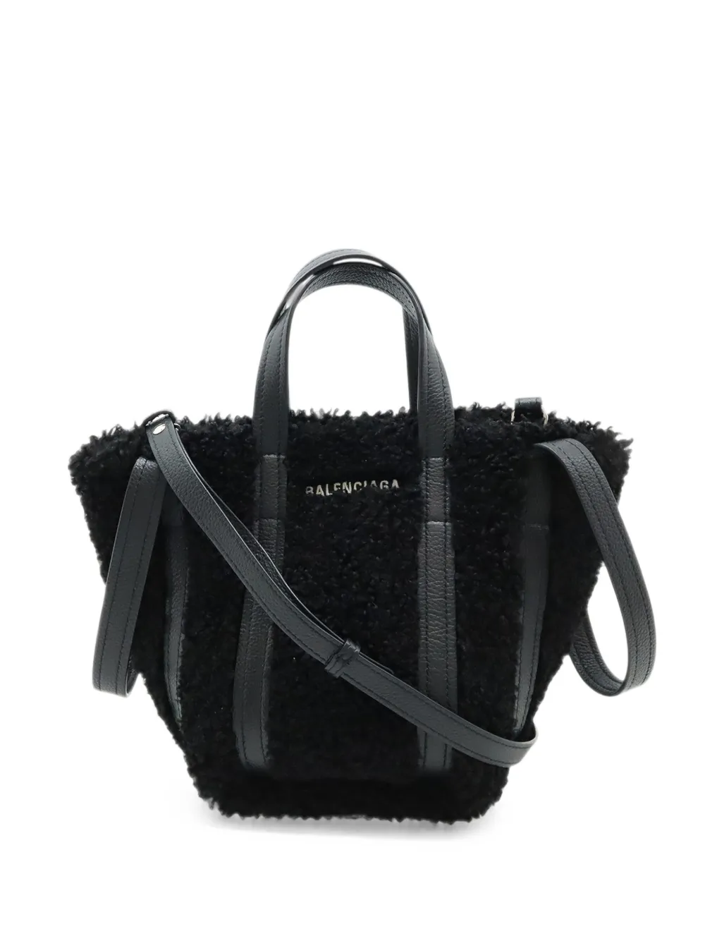 Balenciaga Pre-Owned 2018-2026 Shearling Everyday North South Tote XS satchel - Schwarz