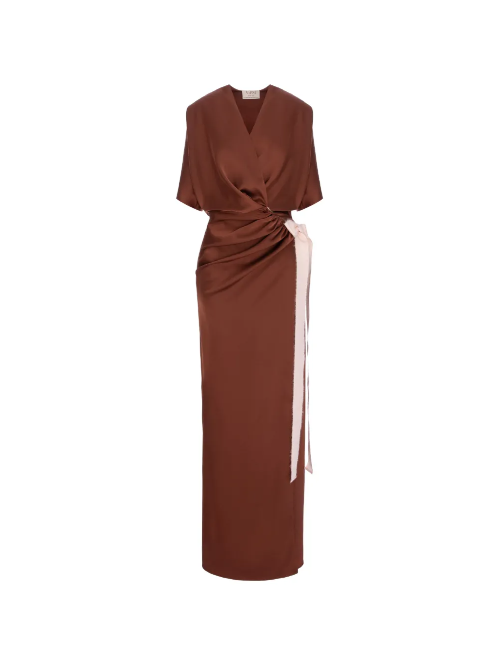 V:PM ATELIER Abito Samantha lungo drappeggiato - Marrone