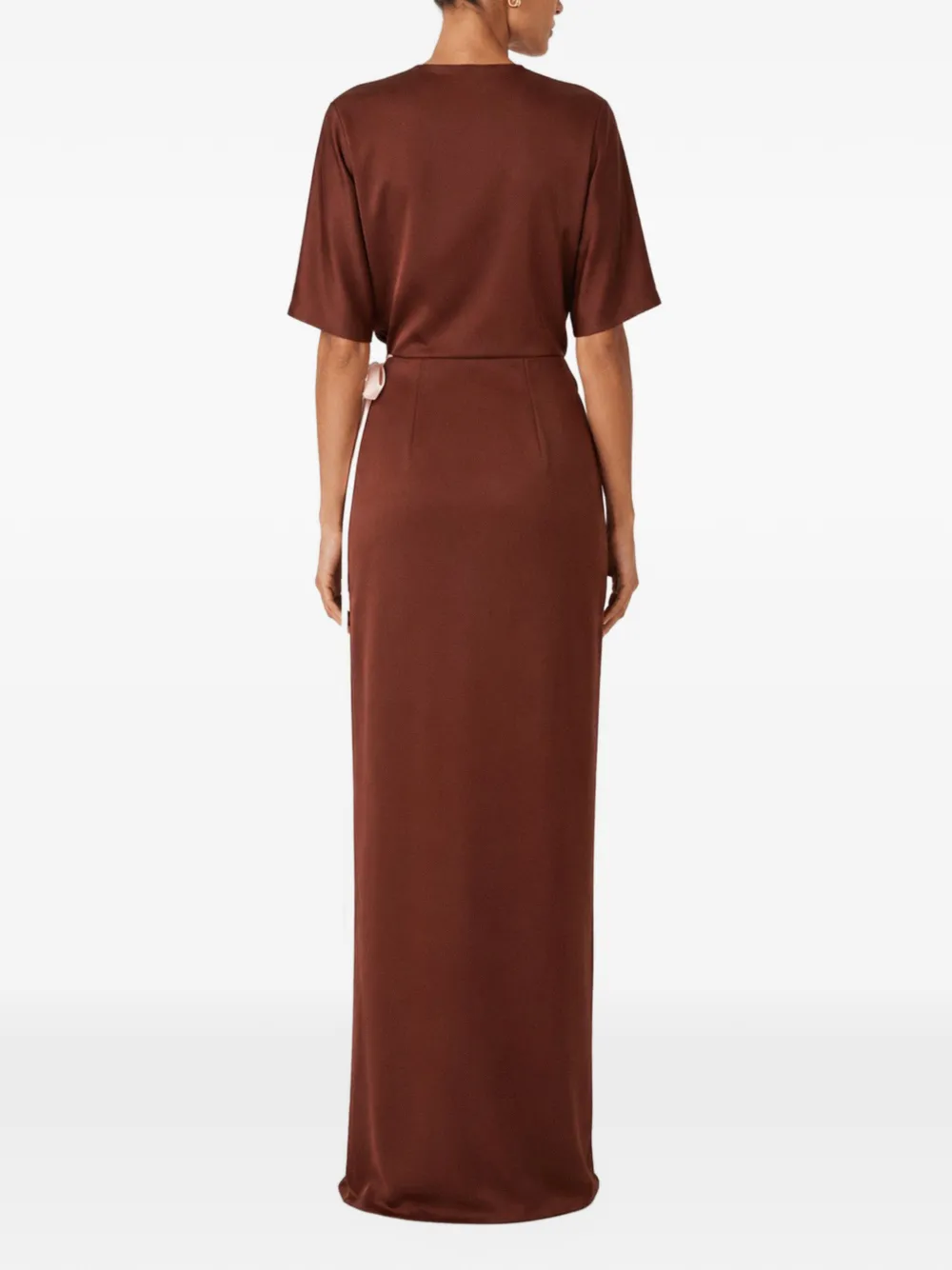 V:PM ATELIER Samantha gedrapeerde geknoopte maxi-jurk Bruin