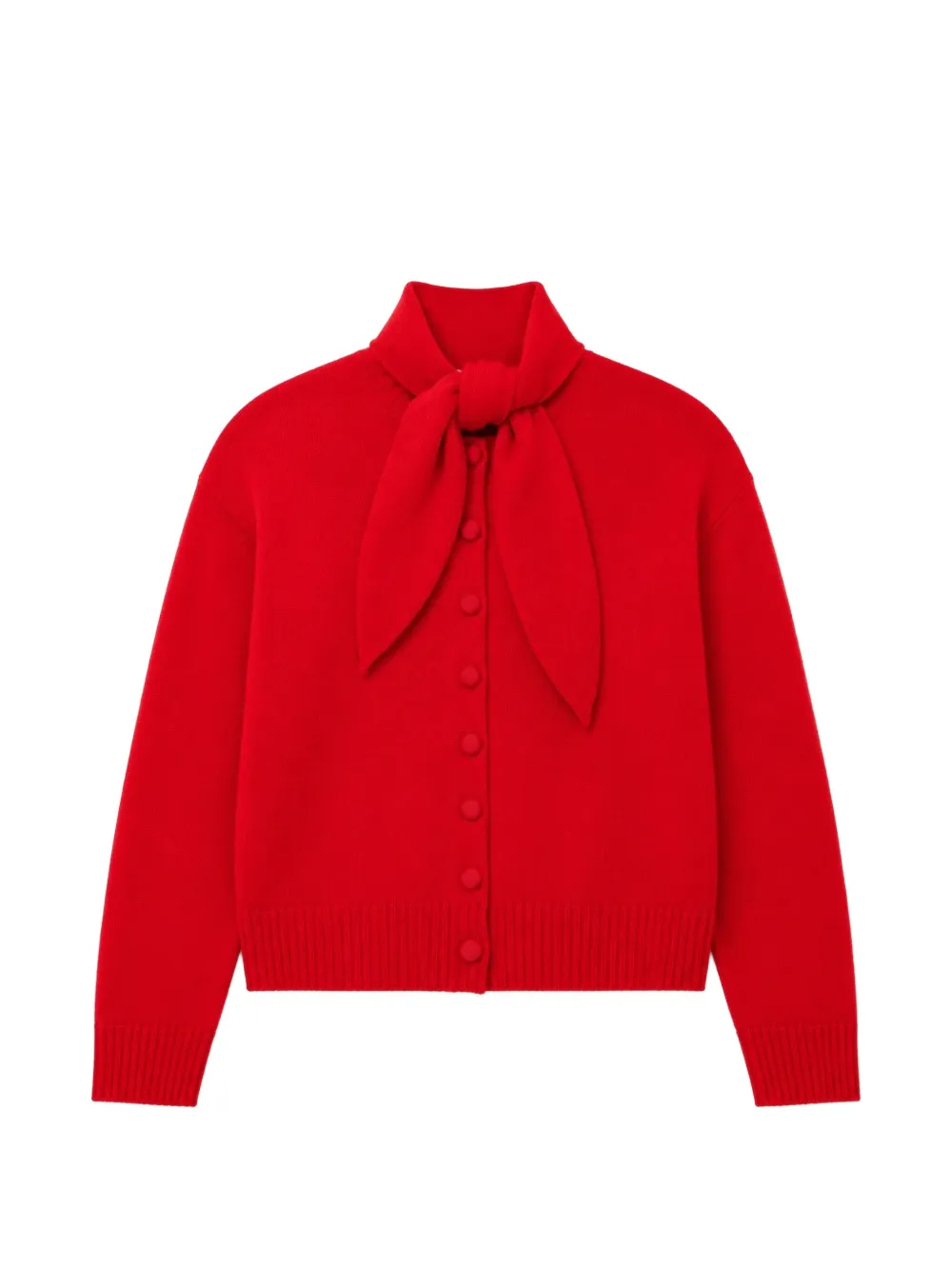 Chinti & Parker Tie-neck Button-up Cardigan In Red