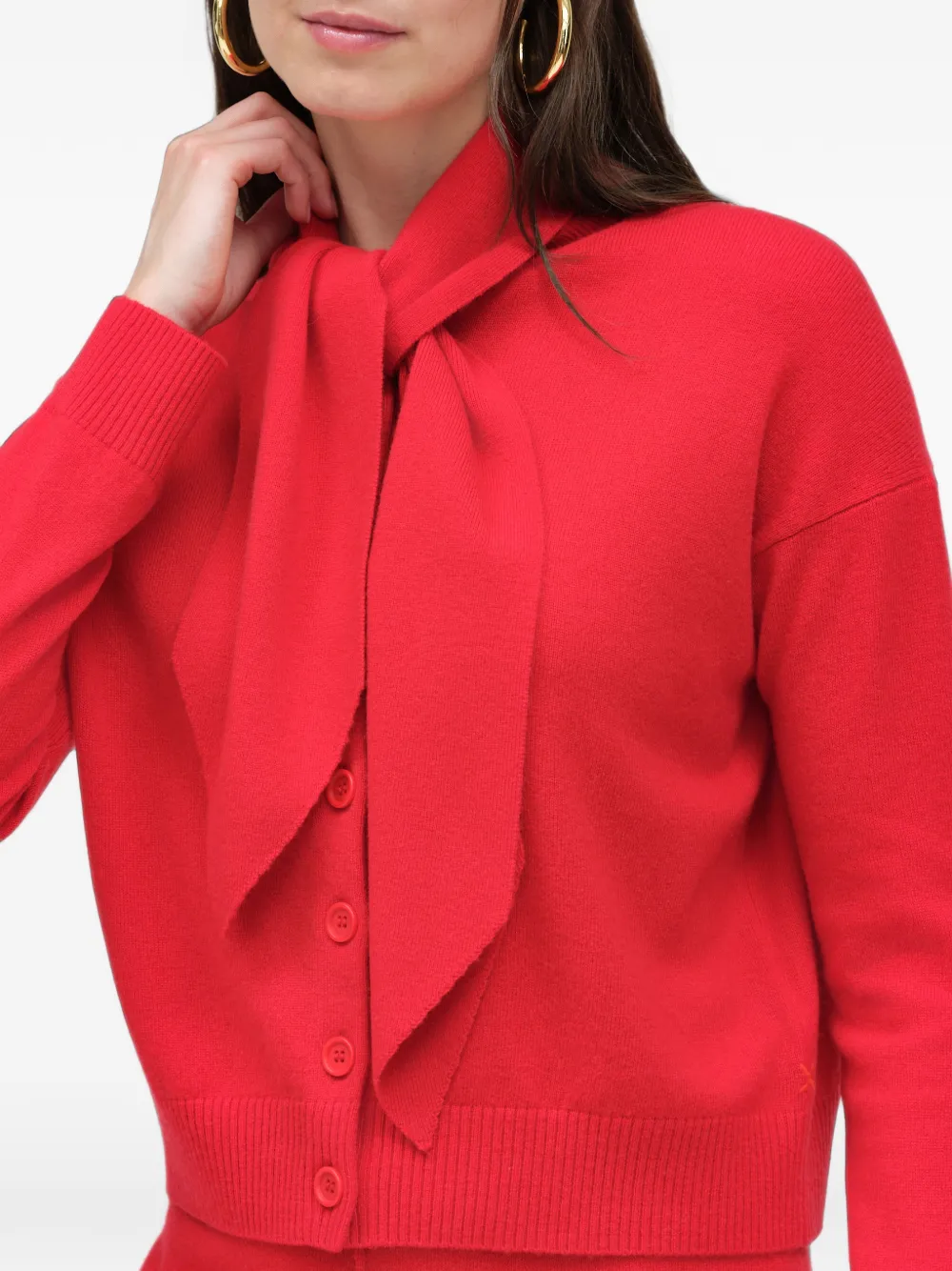 Chinti & Parker Vest met gestrikte hals en knopen Rood