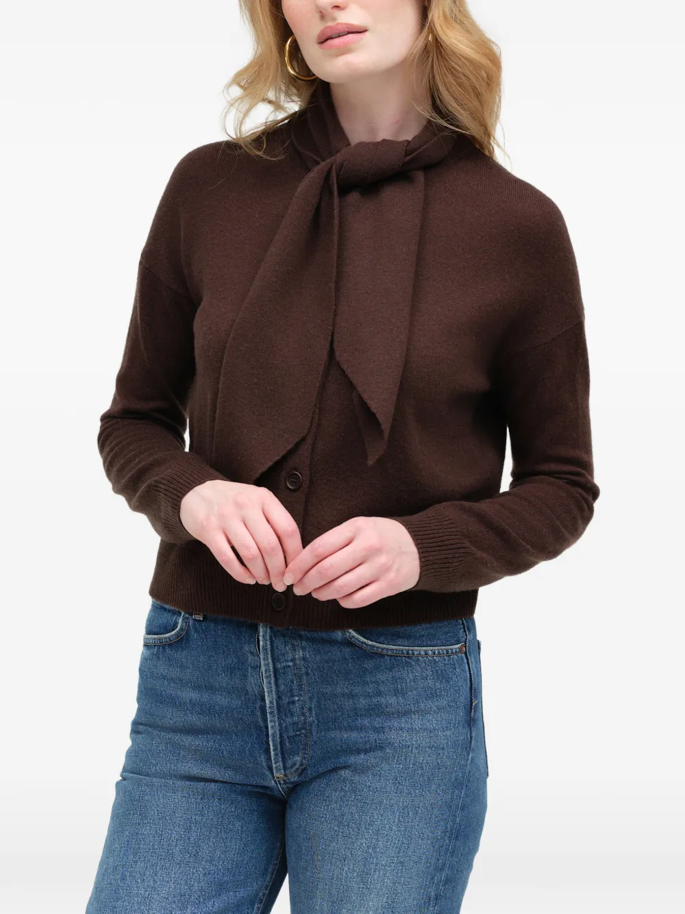 Chinti & Parker Vest met gestrikte hals en knopen Bruin