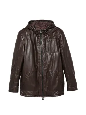 Salvatore Santoro 極美品 レザーシャツ ジャケット 高級レザー Salvatore Santoro シアリングカラー レザージャケット | ブラウン