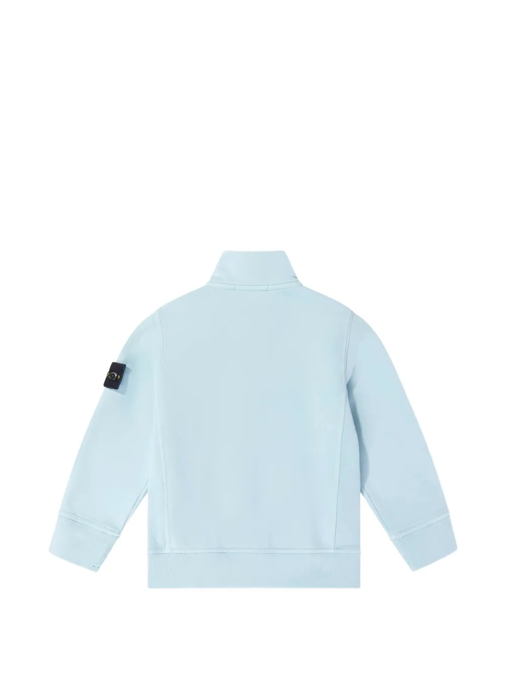 Stone Island Junior Trui met logopatch en rits Blauw