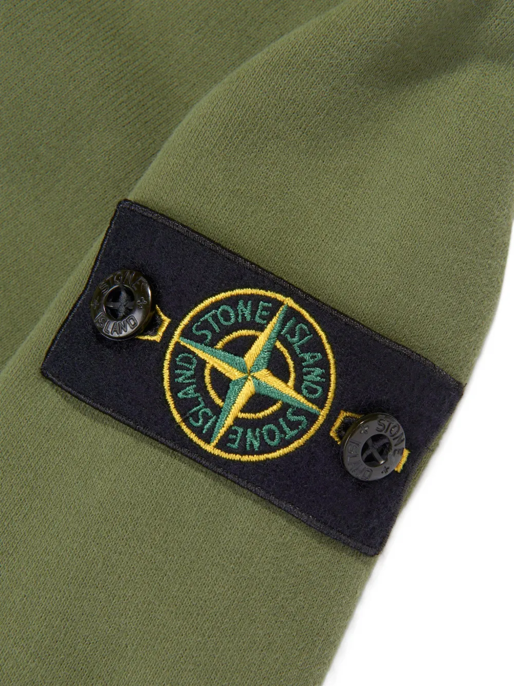 Stone Island Junior Compass-patch sweater met halve rits Groen