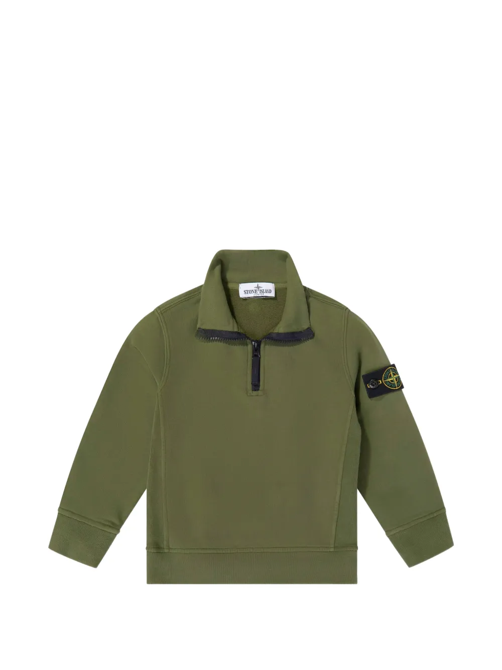 Stone Island Junior Compass patch half-zip sweatshirt - Verde