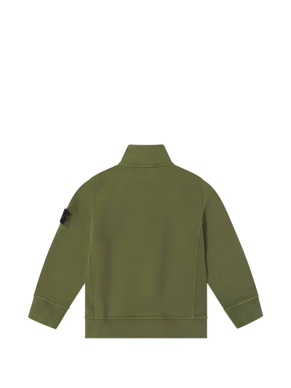 Stone Island Junior Compass-patch sweater met halve rits Groen