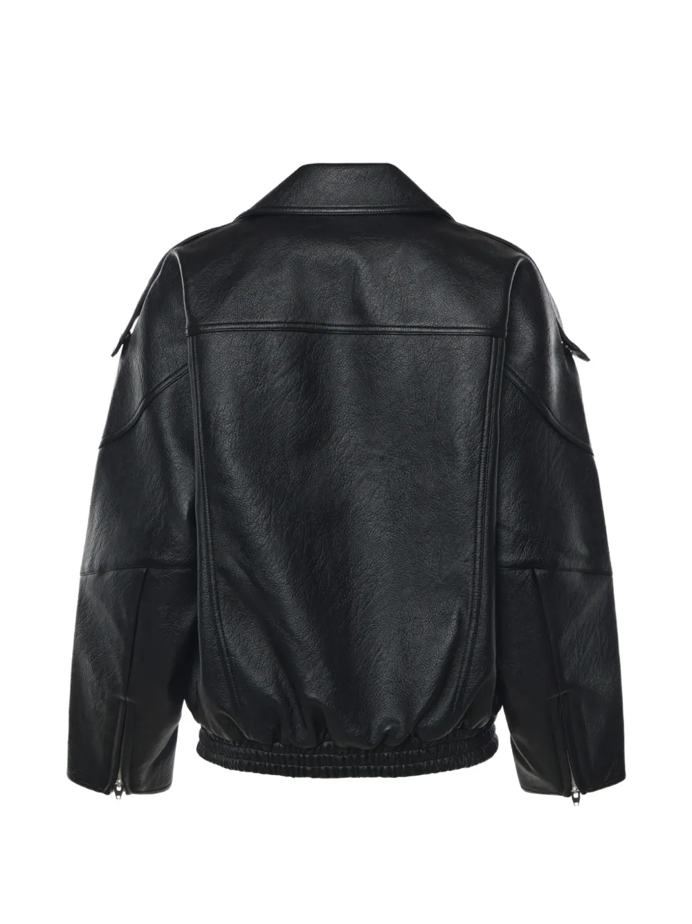 The Frankie Shop Hudson jack van imitatieleer met rits Zwart