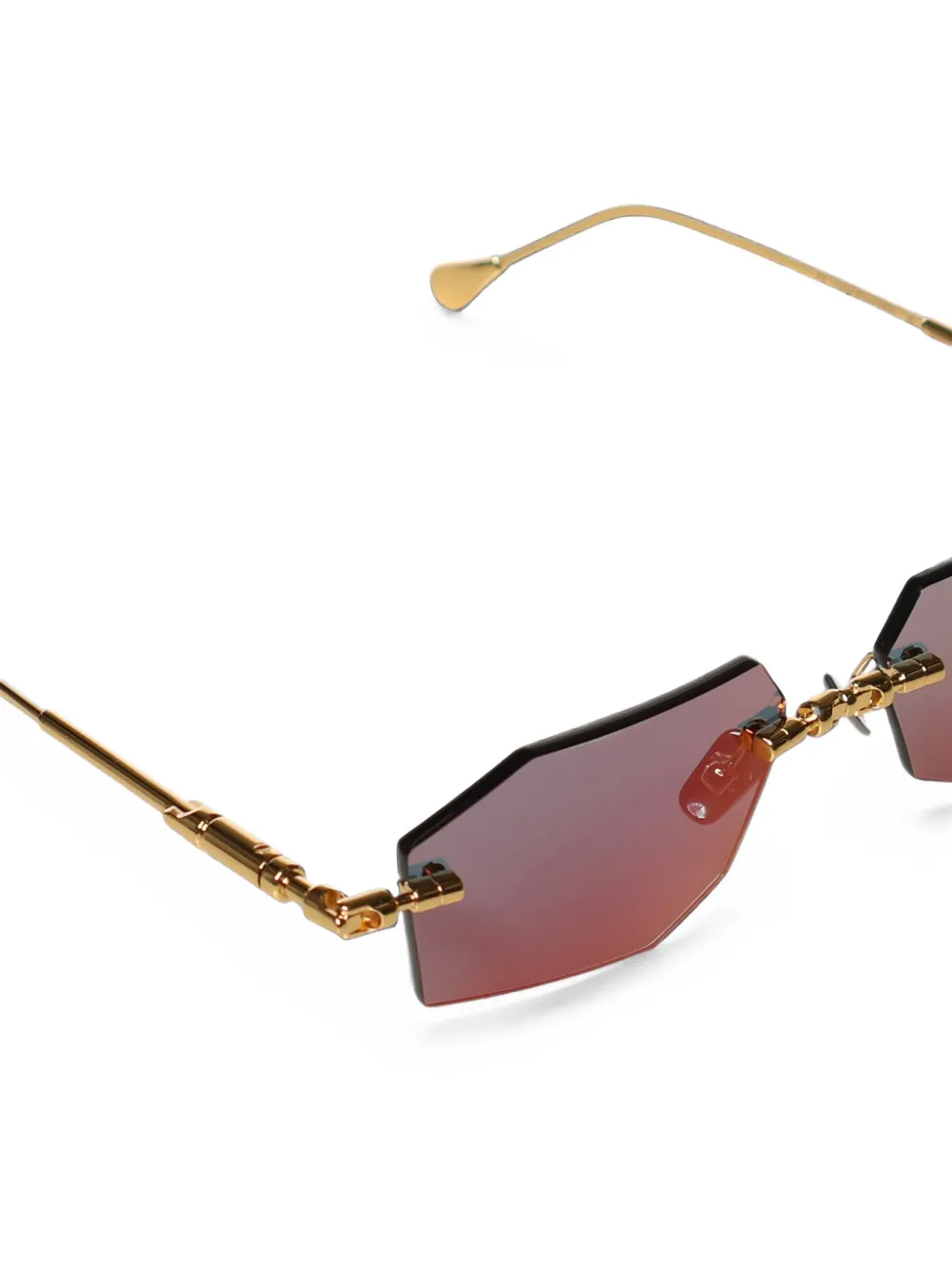 Kuboraum H63 zonnebril met geometrisch montuur Goud