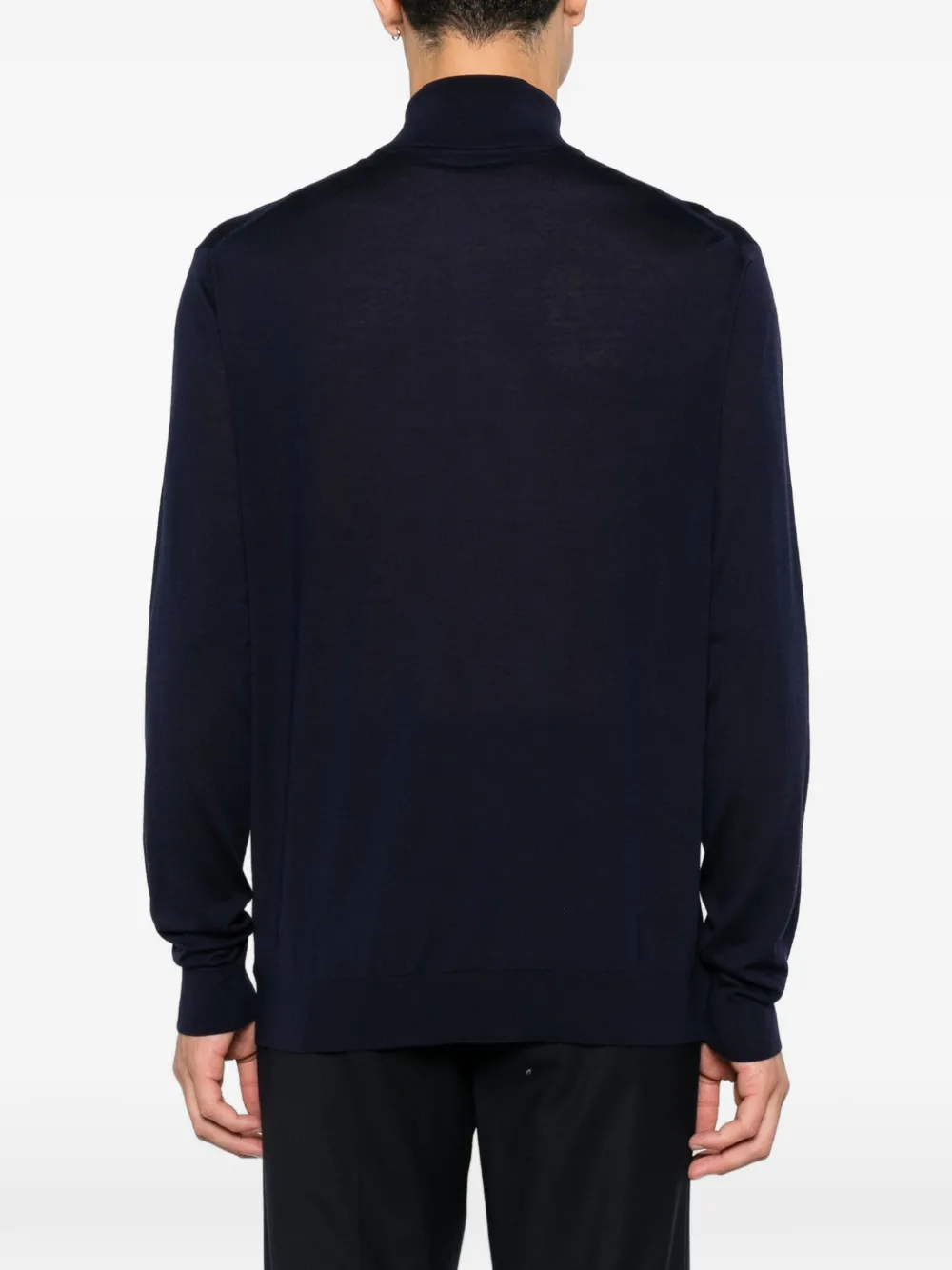 Kiton Trui met opstaande hals en kwartrits Blauw