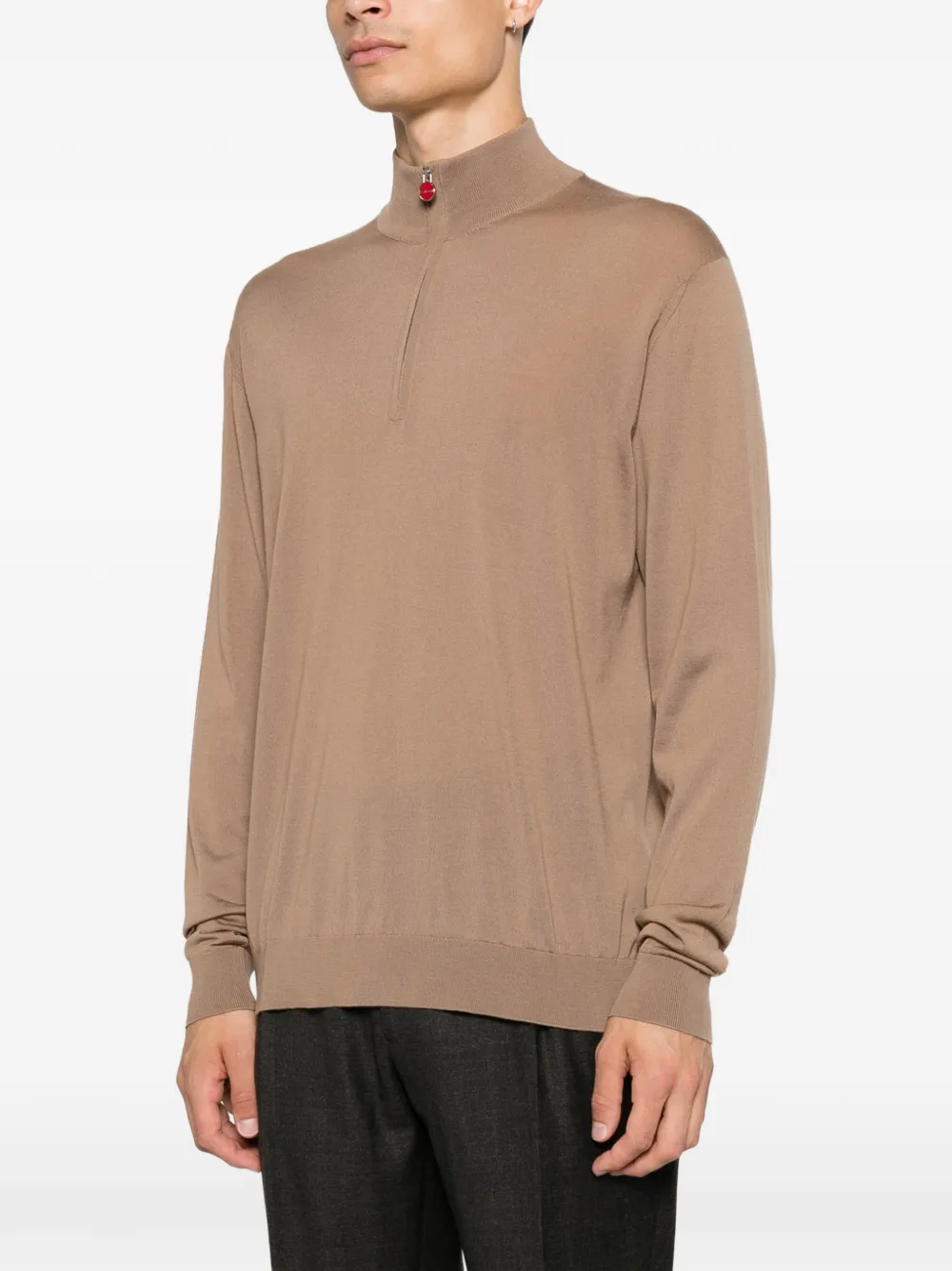 Kiton Trui met rits Bruin