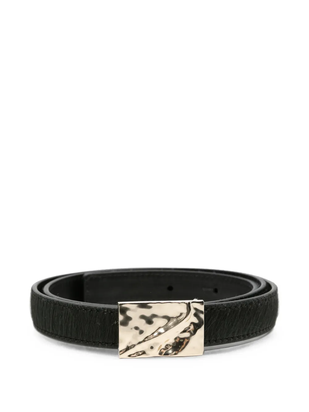 LouLou de Saison hammered-effect buckle belt - Nero