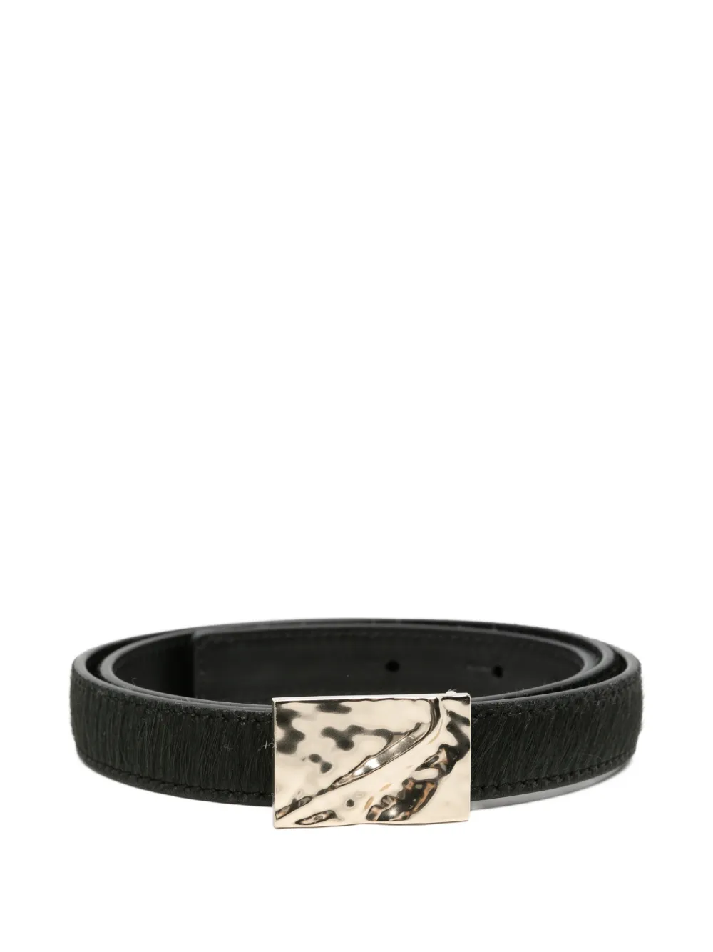LouLou de Saison hammered-effect buckle belt - Nero