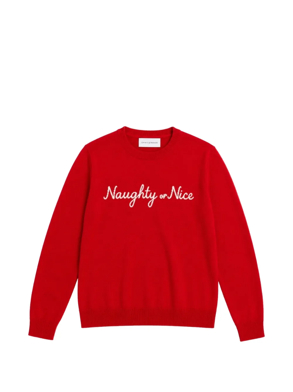 Chinti & Parker slogan-embroidered crew-neck sweater