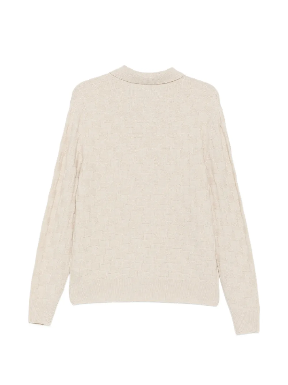 Jacob Cohën Geweven poloshirt met lange mouwen Beige