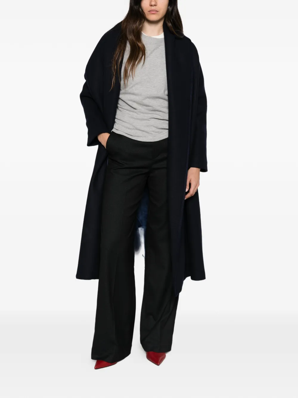 TWINSET Broek met wijde pijpen Zwart