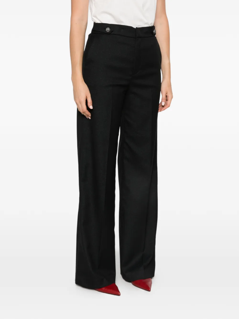 TWINSET Broek met wijde pijpen Zwart