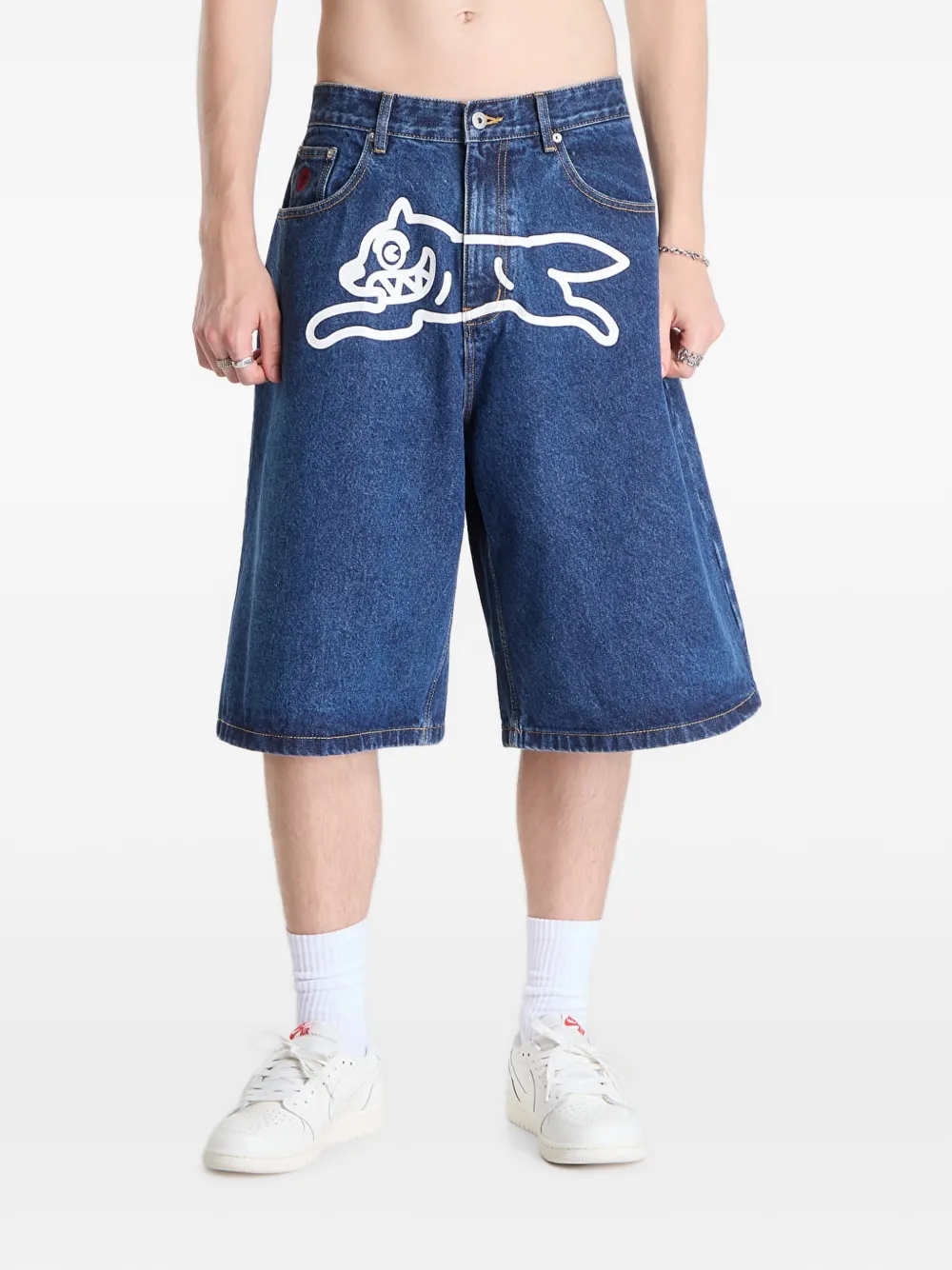 Billionaire Boys Club - Ice Cream Running Dog denim shorts - Blau