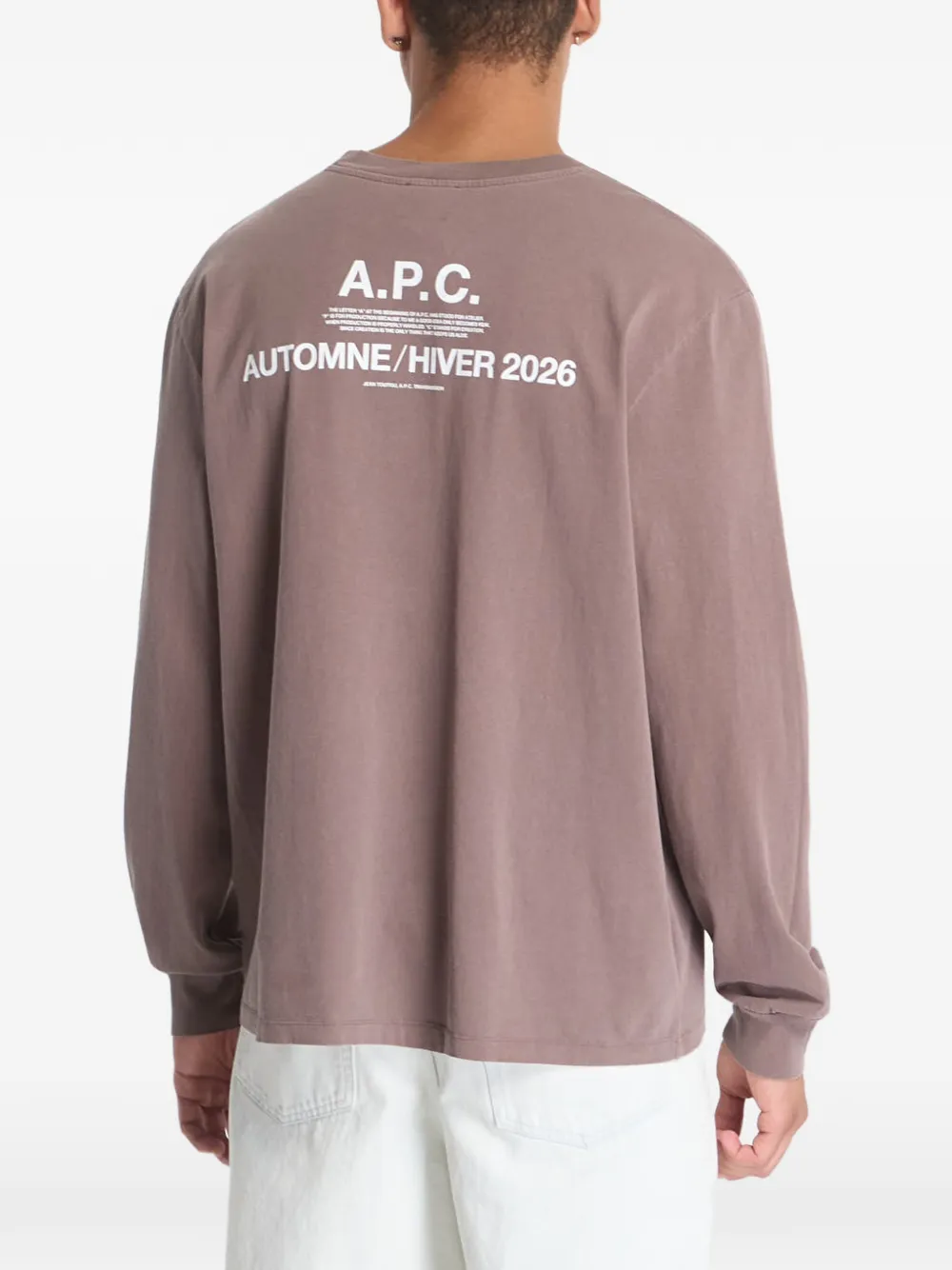 A.P.C. T-shirt met lange mouwen Bruin
