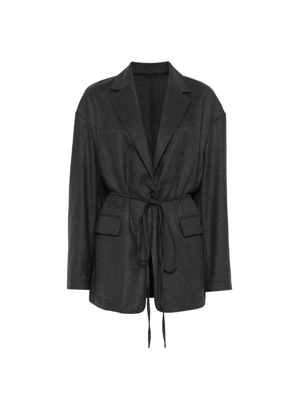 Brunello Cucinelli long-sleeve belted blazer - Grigio