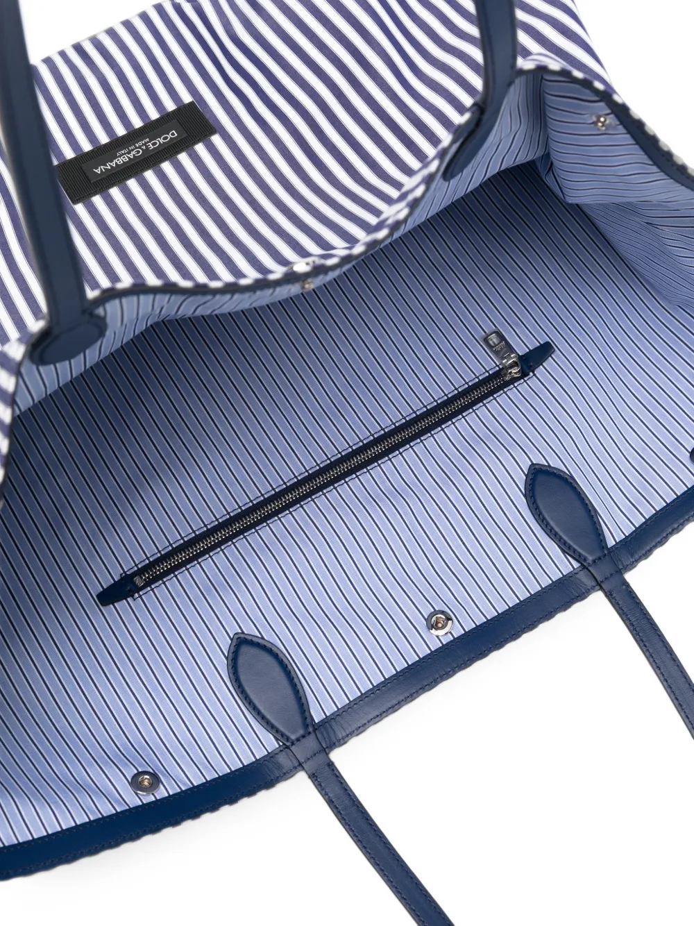 Dolce & Gabbana vertical-stripe tote bag Blauw